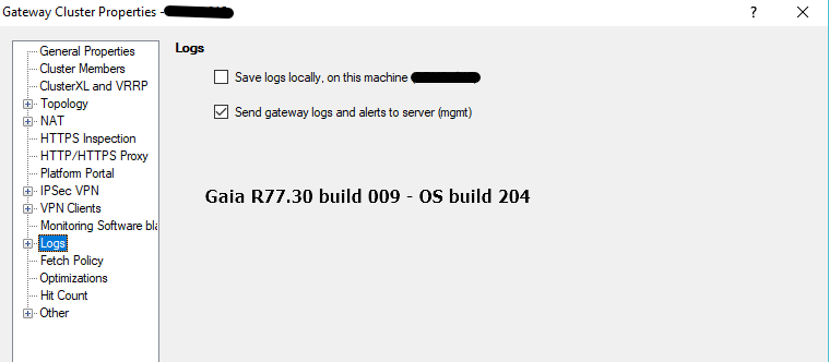 Gaia R77.30 build 009 - OS build 204